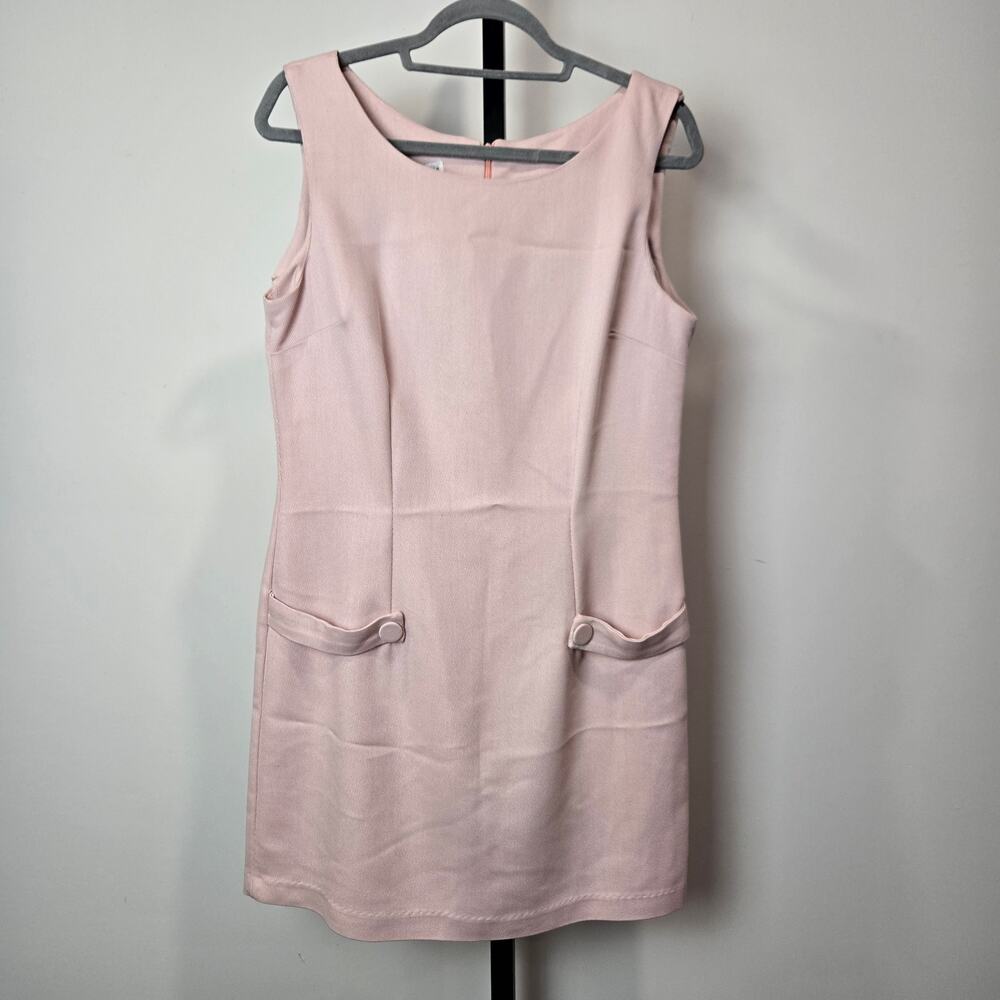 Vintage Jonathan Martin Mod Sheath Dress Pink Preppy Light Academia USA Small